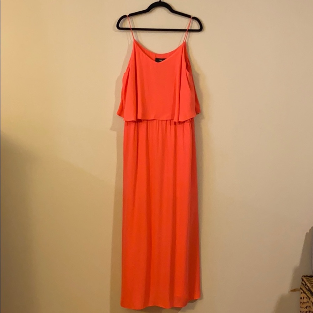 Coral Chiffon Maxi Dress